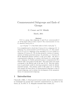 Commensurated Subgroups and Ends of Groups
