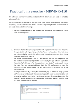 Practical Unix exercise &ndash; MBV