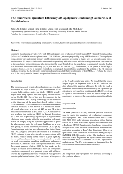 The Fluorescent Quantum Efficiency of Copolymers Containing