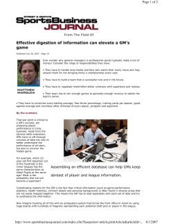 Effective digestion of information can elevate a GM`s