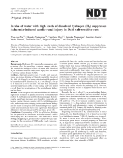 Intake of water with high levels of dissolved hydrogen (H2
