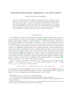 POINCAR&Eacute; INEQUALITIES, EMBEDDINGS, AND WILD GROUPS 1
