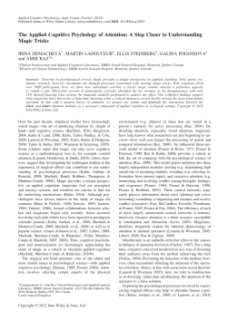 The Applied Cognitive Psychology of Attention: A Step Closer to