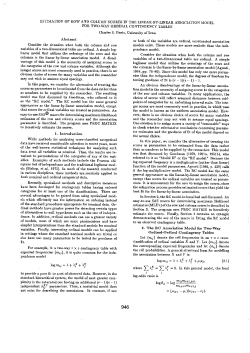 ESTIMATION OF ROW AND COLUMN SCORES IN THE LINEAR