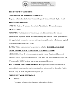 1 DEPARTMENT OF COMMERCE National Oceanic and
