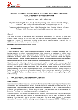 BIOCIDAL EFFICIENCY ON CONSORTIUM ALGAE AND BACTERIA