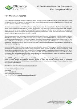 CE Certification issued for Ecosystem to ESYS Energy