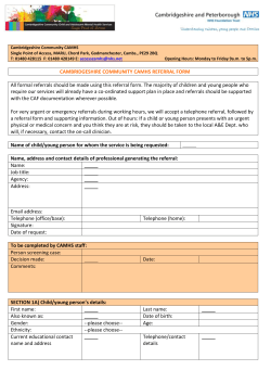 Cambridgeshire Community CAMHS Referral form