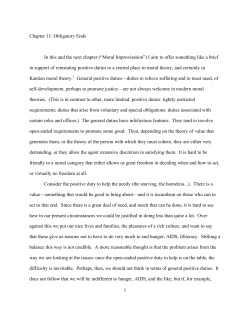 1 Chapter 11: Obligatory Ends In this and the next chapter (&ldquo;Moral