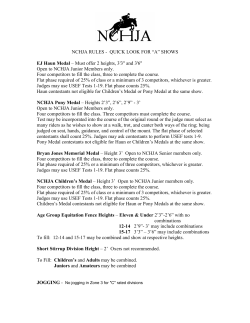 NCHJA RULES - QUICK LOOK FOR &ldquo;A&rdquo; SHOWS EJ Haun Medal