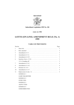 LOTTO (ON-LINE) AMENDMENT RULE (No. 1) 1995