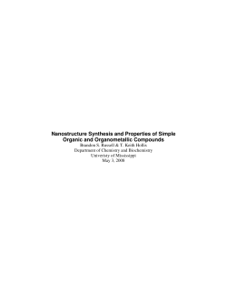 Nanostructure Synthesis and Properties of Simple Organic and
