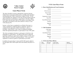 Guest Player Form - Valley United Soccer League