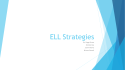 ELL Strategies - EDU215EnglishLanguageLearners