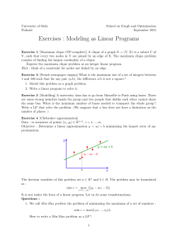 Exercises : Modeling as Linear Programs