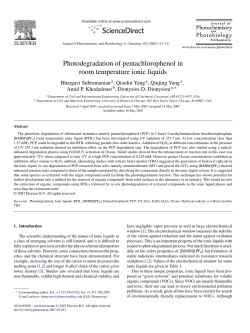 Photodegradation of pentachlorophenol in room temperature ionic