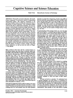 Cognitive Science and Science Education