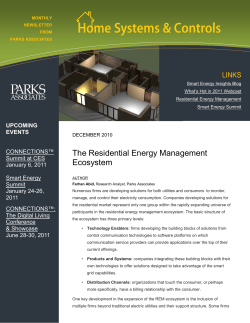 The Residential Energy Management Ecosystem