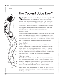 The Coolest Jobs Ever?