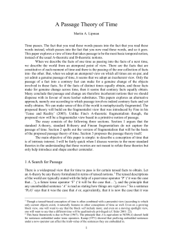 A Passage Theory of Time