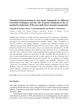 Chemical characterisation of corn plant compounds by different