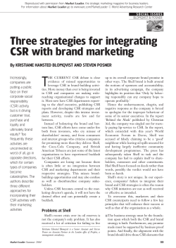 Three strategies for integrating CSR with brand marketing