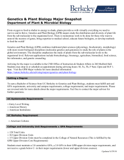 Microbial Biology Major Requirements