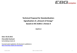 Technical Proposal for Standardisation