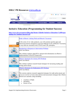 Inclusive Education (Programming for Student Success)