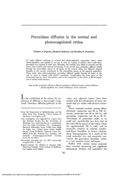 Peroxidase Diffusion in the Normal and Photocoagulated
