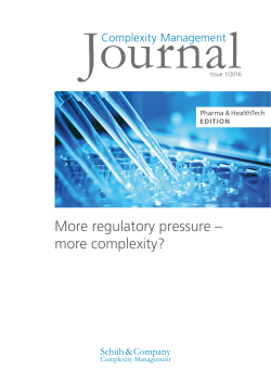 More regulatory pressure – more complexity?