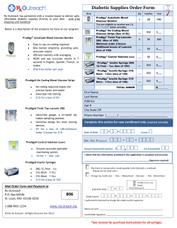 Diabetic Supplies Order Form 806
