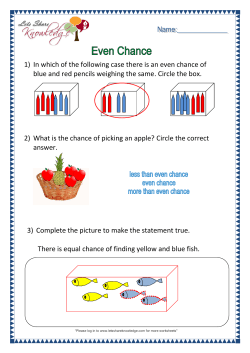 1) In which of the following case there is an even chance of blue and
