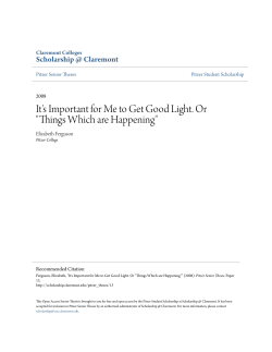 It`s Important for Me to Get Good Light. Or "Things Which are