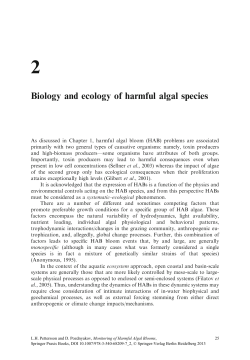 Biology and ecology of harmful algal species