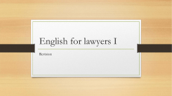 English for lawyers I