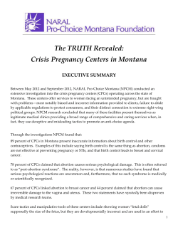The TRUTH Revealed: Crisis Pregnancy Centers in Montana