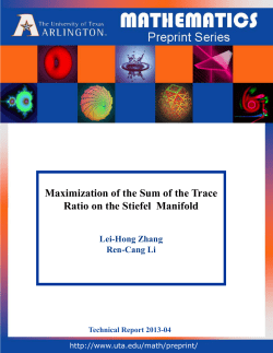Maximization of the Sum of the Trace Ratio on the Stiefel Manifold