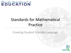 Standards for Mathematical Practice