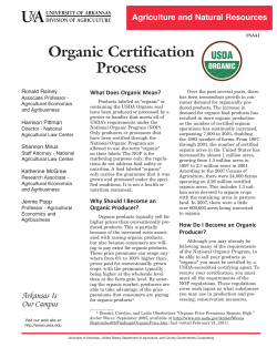 Organic Certification Process - University of Arkansas Division of