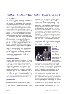 The Role of Specific Activities in Children`s Literacy