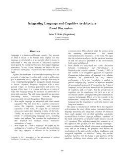 Integrating Language and Cognitive Architecture