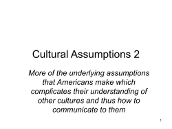 Cultural Assumptions 2