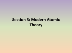 Section 3: Modern Atomic Theory