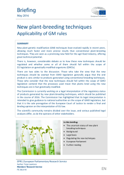 New plant-breeding techniques - European Parliament