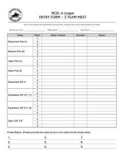 NCEL A League ENTRY FORM &ndash; 3 TEAM MEET
