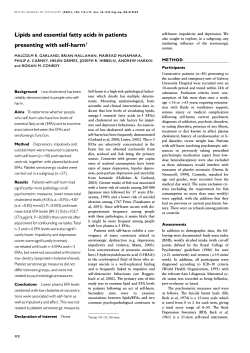 Lipids and essential fatty acids in patients presenting with self