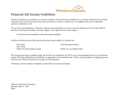 Guidance for Applying Income Guidelines for