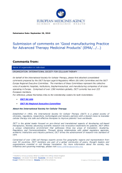 ISCT - International Society for Cellular Therapy