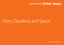 Sizes, Deadlines and Specs